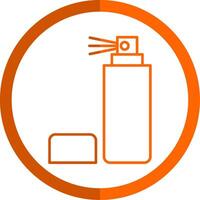 Spray Bottle Line Orange Circle Icon vector