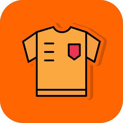 Referee Shirt Filled Orange background Icon