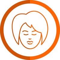 Beauty Treatment Line Orange Circle Icon vector