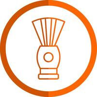 Shaving Brush Line Orange Circle Icon vector