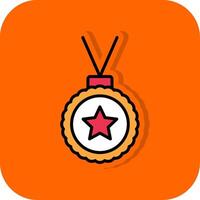 Medal Filled Orange background Icon vector