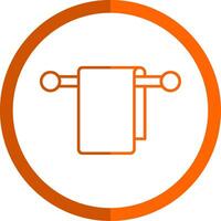 Towel Hanger Line Orange Circle Icon vector