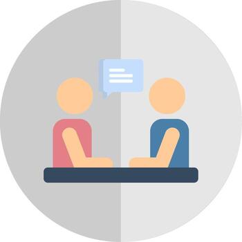 entrevista plano escala icono vector