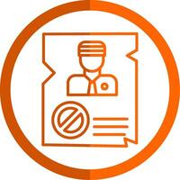 Blaklist Line Orange Circle Icon vector