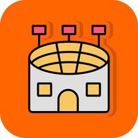 Stadium Filled Orange background Icon vector