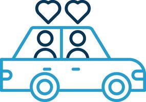 Wedding Car Line Blue Two Color Icon vector