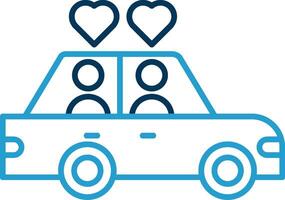 Wedding Car Line Blue Two Color Icon vector