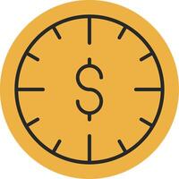 hora es dinero desollado lleno icono vector