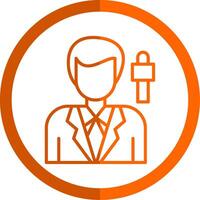 Journalist Line Orange Circle Icon vector