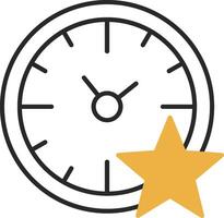 Favourite Time Skined Filled Icon vector