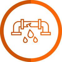 Leakage Line Orange Circle Icon vector