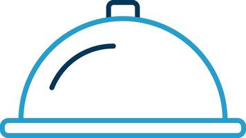 Serving Dish Line Blue Two Color Icon vector