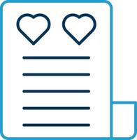 Love Letter Line Blue Two Color Icon vector