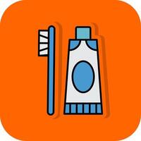 Toothpaste Filled Orange background Icon vector