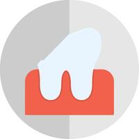 dental caries plano escala icono vector