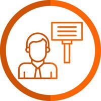 Protest Line Orange Circle Icon vector