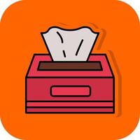 Tissue Box Filled Orange background Icon vector