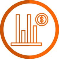 Loss Line Orange Circle Icon vector