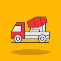 Concrete Mixer Filled Shadow Icon vector