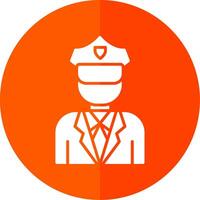 Police Glyph Red Circle Icon vector
