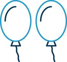 Balloons Line Blue Two Color Icon vector