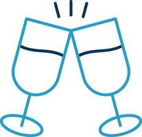 Cheers Line Blue Two Color Icon vector