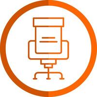 Seat Line Orange Circle Icon vector