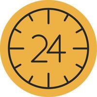 24 Hours Skined Filled Icon vector