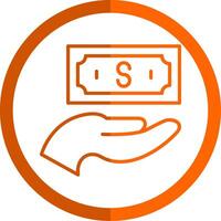 Corruption Line Orange Circle Icon vector