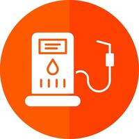 Gas Station Glyph Red Circle Icon vector