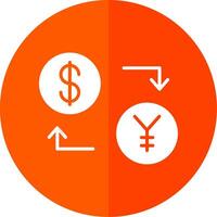 Exchange Glyph Red Circle Icon vector