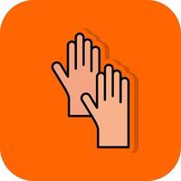 Cleaning Gloves Filled Orange background Icon vector