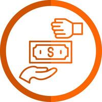 Extortion Line Orange Circle Icon vector