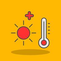 Heat Wave Filled Shadow Icon vector