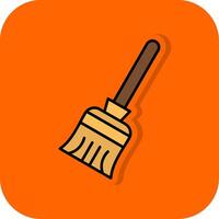 Broom Filled Orange background Icon vector