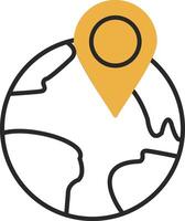 Location Pin Skined Filled Icon vector