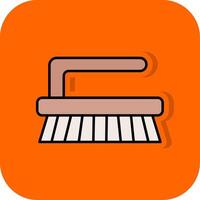 Cleaning Brush Filled Orange background Icon vector