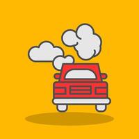 Car Pollution Filled Shadow Icon vector