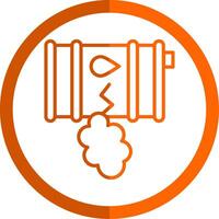 Oil Leak Line Orange Circle Icon vector