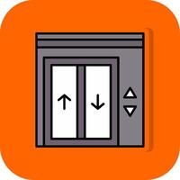 Elevator Filled Orange background Icon vector