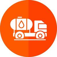 Tank Truck Glyph Red Circle Icon vector