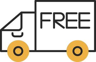 Free Delivery Skined Filled Icon vector