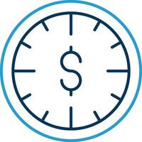 Time Is Money Line Blue Two Color Icon vector