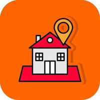 Location Filled Orange background Icon vector
