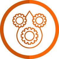 lubricante línea naranja circulo icono vector