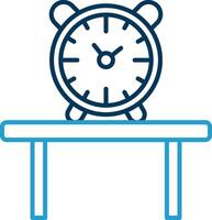 Table Watch Line Blue Two Color Icon vector