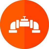 Pipe Glyph Red Circle Icon vector
