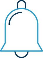 Notification Bell Line Blue Two Color Icon vector