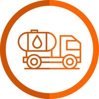 Tank Truck Line Orange Circle Icon vector