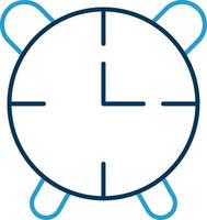 Alarm Clock Line Blue Two Color Icon vector